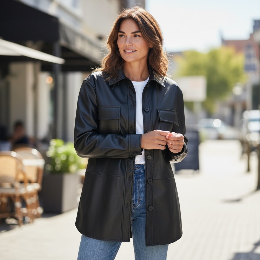 Charlie‎ Paige Black Faux Leather Jacket
